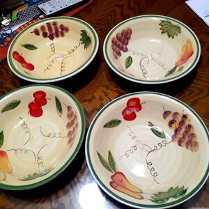 4pc Mediterranean Pasta Bowl Set